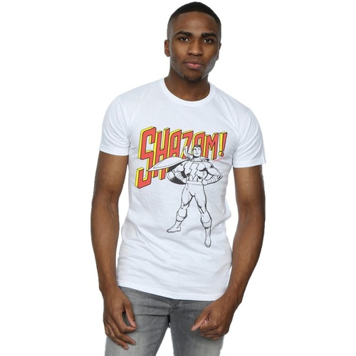 textil Hombre Camisetas manga larga Dc Comics Shazam Mono Action Pose Blanco