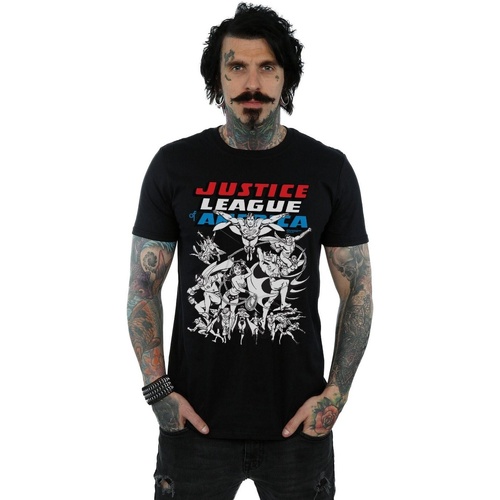 textil Hombre Camisetas manga larga Dc Comics Justice League Mono Action Pose Negro