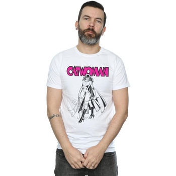 textil Hombre Camisetas manga larga Dc Comics Catwoman Whip Blanco
