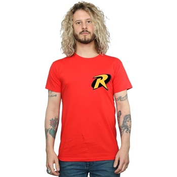 textil Hombre Camisetas manga larga Dc Comics Batman Robin Logo Rojo