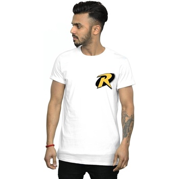 textil Hombre Camisetas manga larga Dc Comics Batman Robin Logo Blanco
