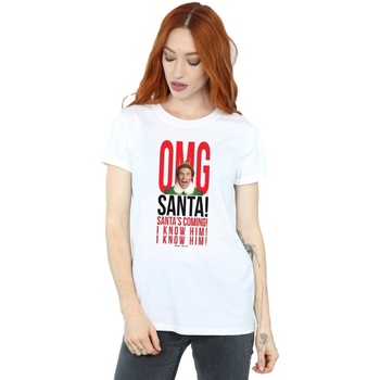 textil Mujer Camisetas manga larga Elf OMG Santa I Know Him Blanco