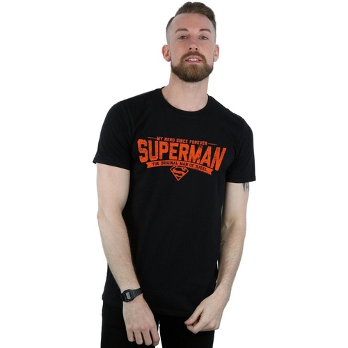 textil Hombre Camisetas manga larga Dc Comics Superman My Hero Negro