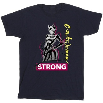 textil Hombre Camisetas manga larga Dc Comics Batman Catwoman Strong Azul