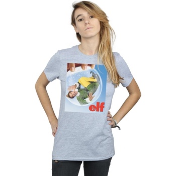 textil Mujer Camisetas manga larga Elf Snow Globe Poster Gris