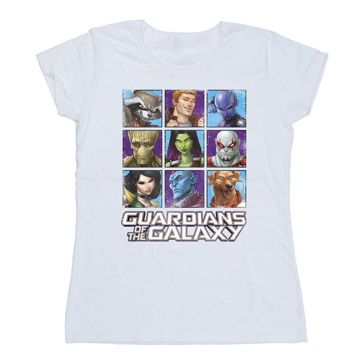 textil Mujer Camisetas manga larga Guardians Of The Galaxy Character Squares Blanco