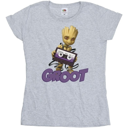 textil Mujer Camisetas manga larga Guardians Of The Galaxy Groot Casette Gris