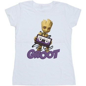textil Mujer Camisetas manga larga Guardians Of The Galaxy Groot Casette Blanco