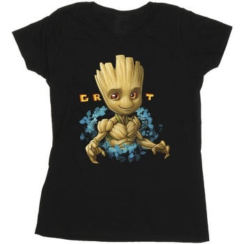 textil Mujer Camisetas manga larga Guardians Of The Galaxy Groot Flowers Negro