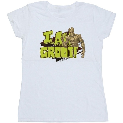textil Mujer Camisetas manga larga Guardians Of The Galaxy I Am Groot Blanco