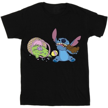 textil Niño Camisetas manga corta Disney Lilo And Stitch Stitch Easter Eggs Negro