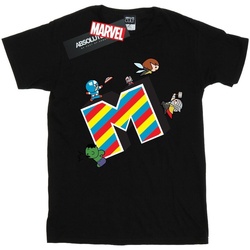 textil Niña Camisetas manga larga Marvel Kawaii M Is For Negro