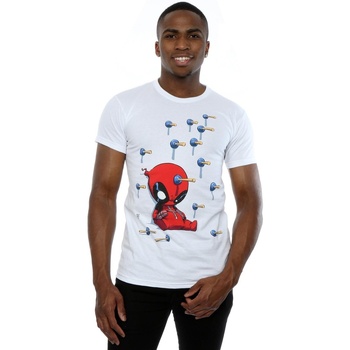 textil Hombre Camisetas manga larga Marvel Deadpool Cartoon Knockout Blanco