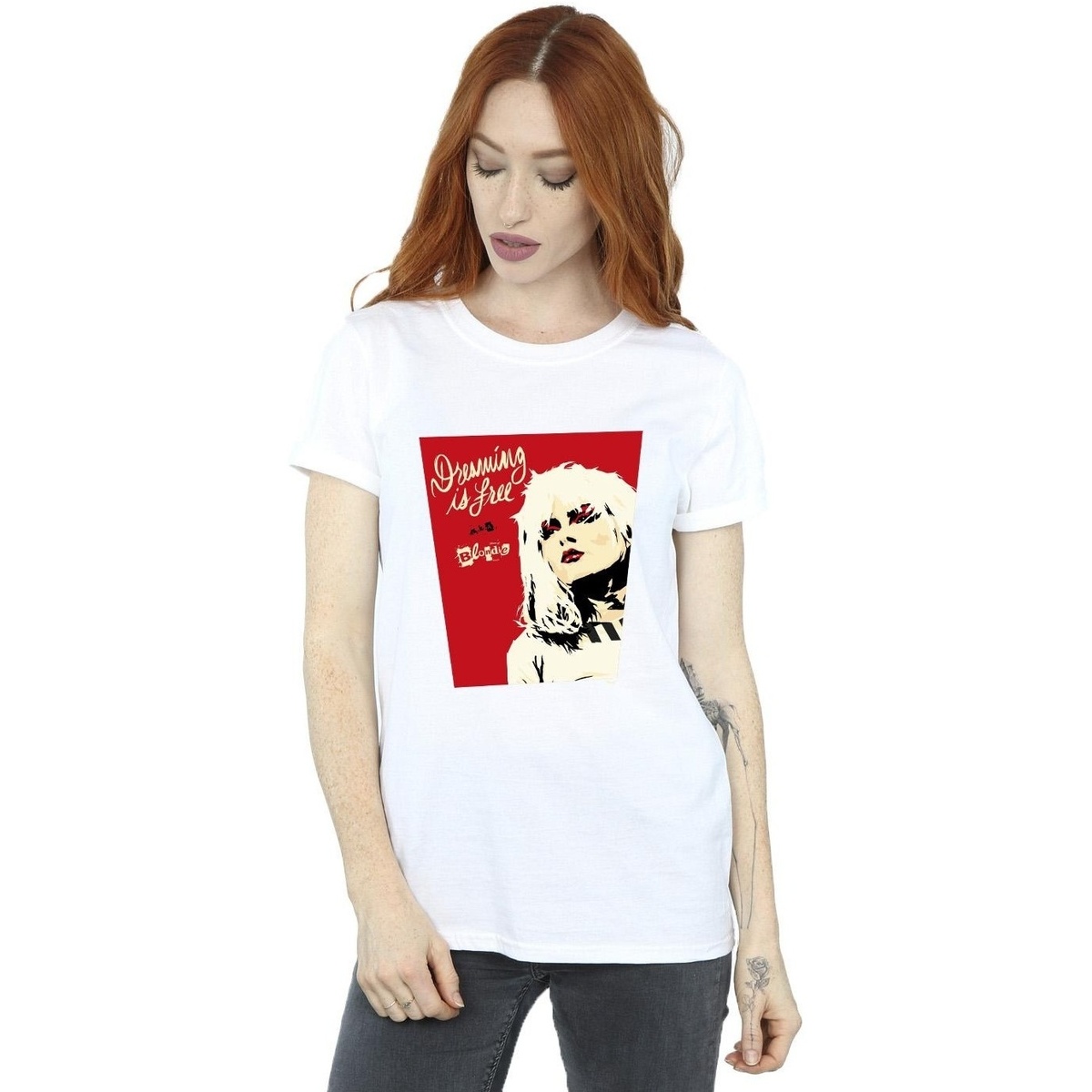 textil Mujer Camisetas manga larga Blondie Dreaming Is Free Blanco