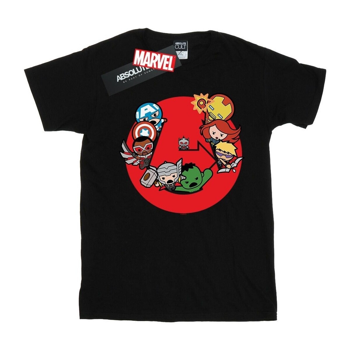 textil Niña Camisetas manga larga Marvel Kawaii Avengers Ready Steady War Negro