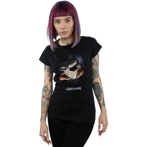 textil Mujer Camisetas manga larga Gremlins Gizmo Distressed Poster Negro