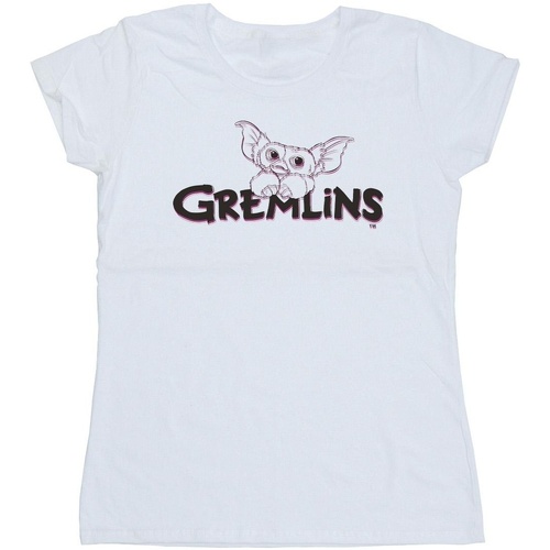 textil Mujer Camisetas manga larga Gremlins Logo Line Blanco