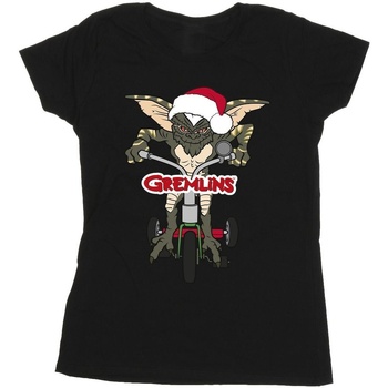 textil Mujer Camisetas manga larga Gremlins Bike Logo Negro