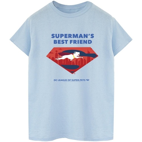 textil Hombre Camisetas manga larga Dc Comics DC League Of Super-Pets Superman's Best Friend Azul