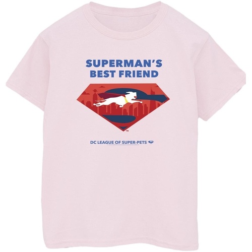 textil Hombre Camisetas manga larga Dc Comics DC League Of Super-Pets Superman's Best Friend Rojo