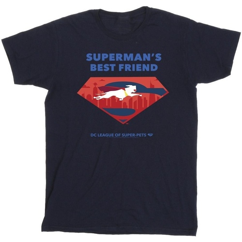 textil Hombre Camisetas manga larga Dc Comics DC League Of Super-Pets Superman's Best Friend Azul