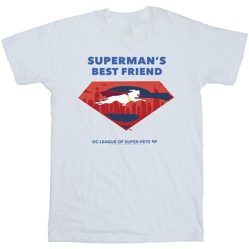 textil Hombre Camisetas manga larga Dc Comics DC League Of Super-Pets Superman's Best Friend Blanco