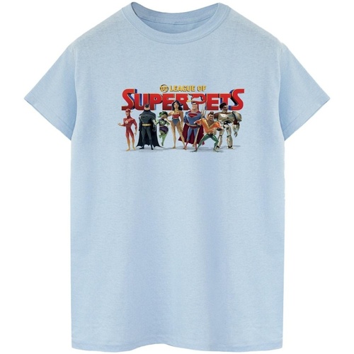 textil Hombre Camisetas manga larga Dc Comics DC League Of Super-Pets Group Logo Azul