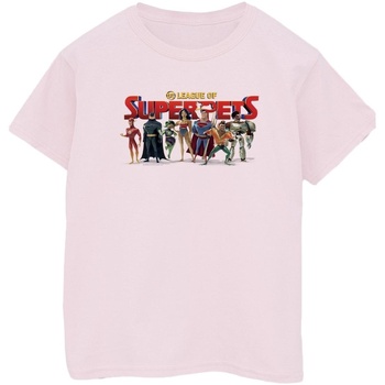 textil Hombre Camisetas manga larga Dc Comics DC League Of Super-Pets Group Logo Rojo