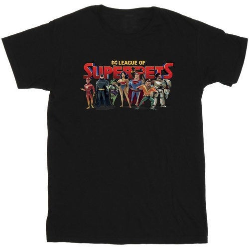 textil Hombre Camisetas manga larga Dc Comics DC League Of Super-Pets Group Logo Negro