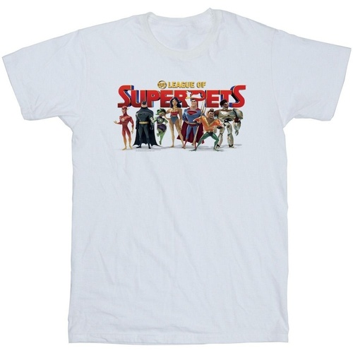 textil Hombre Camisetas manga larga Dc Comics DC League Of Super-Pets Group Logo Blanco