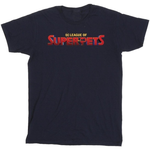 textil Hombre Camisetas manga larga Dc Comics DC League Of Super-Pets Movie Logo Azul