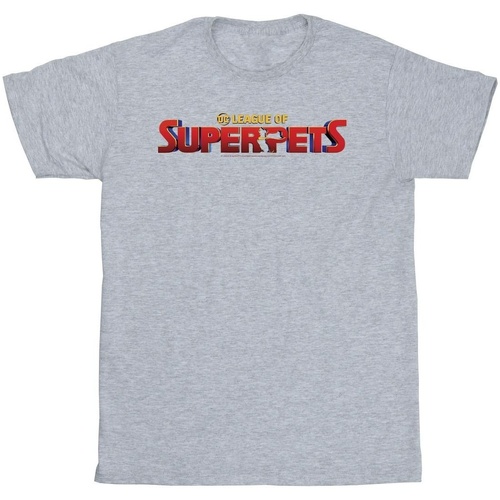 textil Hombre Camisetas manga larga Dc Comics DC League Of Super-Pets Movie Logo Gris