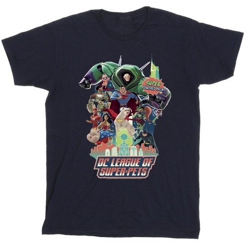 textil Hombre Camisetas manga larga Dc Comics DC League Of Super-Pets Super Powered Pack Azul