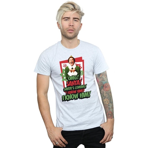 textil Hombre Camisetas manga larga Elf OMG Santa Gris