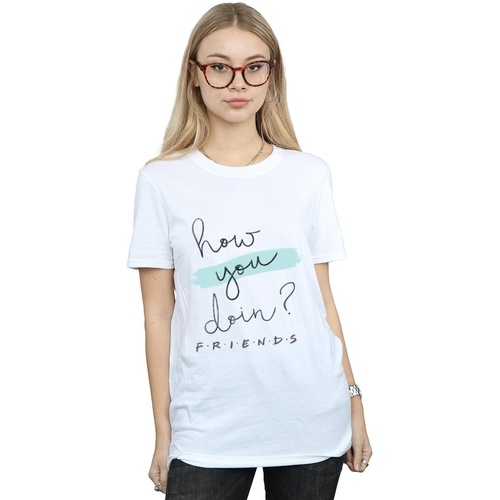 textil Mujer Camisetas manga larga Friends How You Doin? Handwriting Blanco