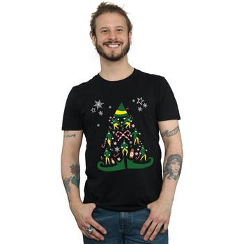 textil Hombre Camisetas manga larga Elf Christmas Tree Negro