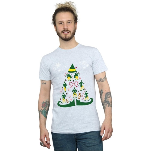 textil Hombre Camisetas manga larga Elf Christmas Tree Gris