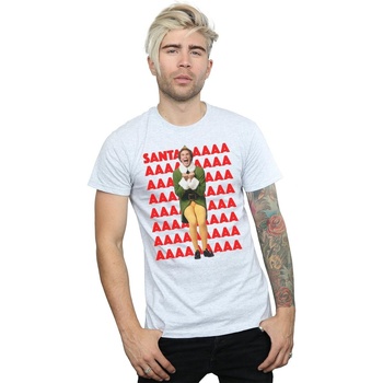 textil Hombre Camisetas manga larga Elf Buddy Santa Scream Gris