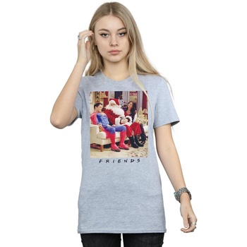 textil Mujer Camisetas manga larga Friends Superman And Santa Gris