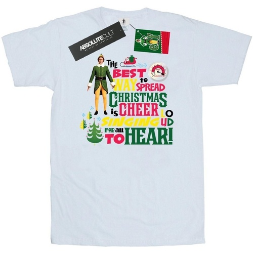 textil Hombre Camisetas manga larga Elf Christmas Cheer Blanco