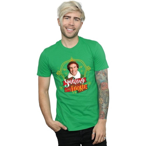 textil Hombre Camisetas manga larga Elf Buddy Smiling Verde