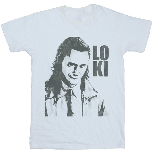 textil Niña Camisetas manga larga Marvel Loki Head Poster Blanco