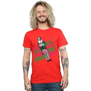textil Hombre Camisetas manga larga Elf Santa's Coming Rojo