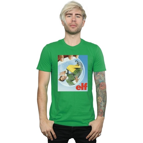 textil Hombre Camisetas manga larga Elf Snow Globe Poster Verde