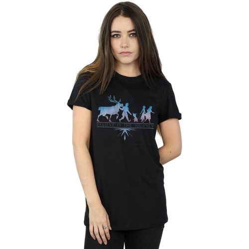textil Mujer Camisetas manga larga Disney Frozen 2 Believe In The Journey Silhouette Negro