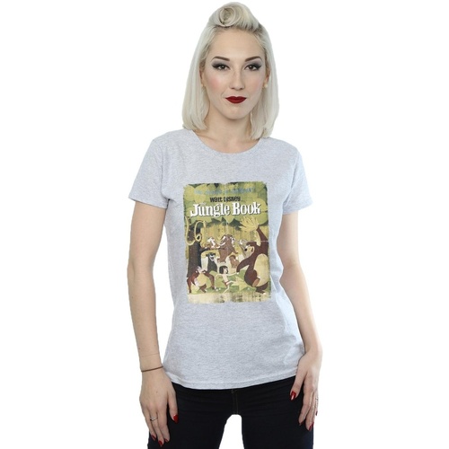 textil Mujer Camisetas manga larga Disney The Jungle Book Retro Poster Gris