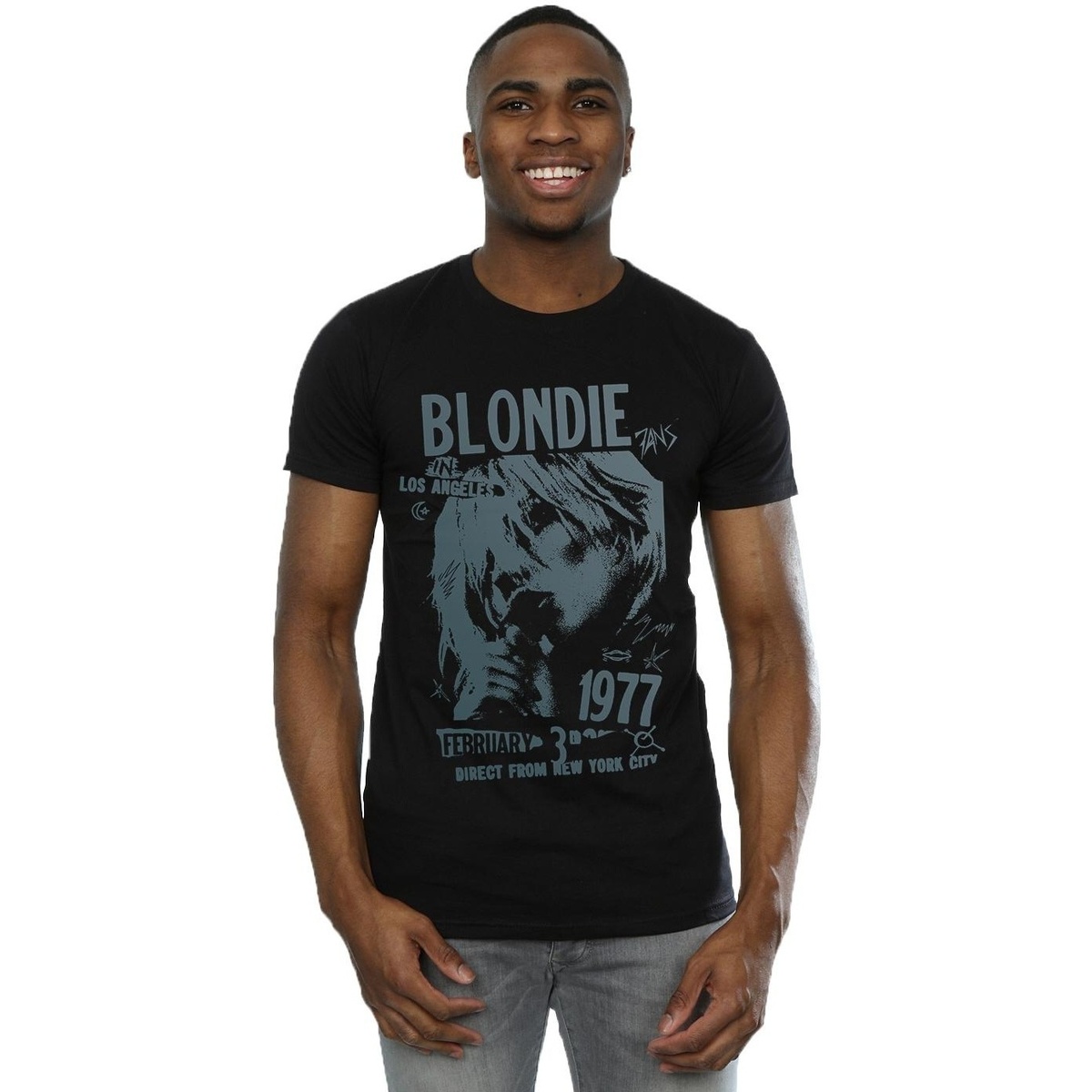 textil Hombre Camisetas manga larga Blondie Tour 1977 Chest Negro