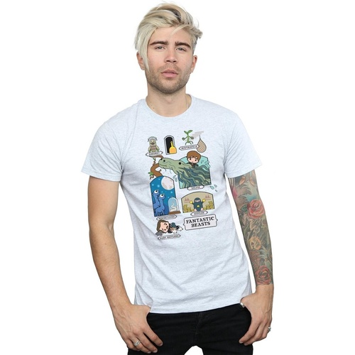 textil Hombre Camisetas manga larga Fantastic Beasts Chibi Newt Gris