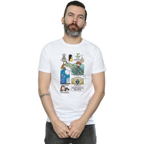 textil Hombre Camisetas manga larga Fantastic Beasts Chibi Newt Blanco
