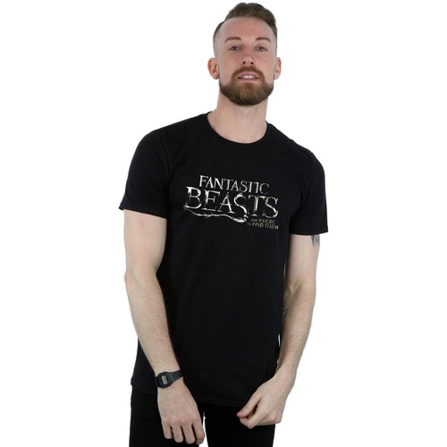 textil Hombre Camisetas manga larga Fantastic Beasts Text Logo Negro